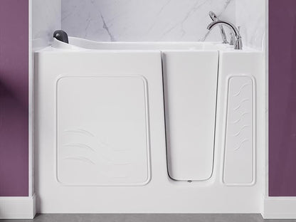 ANZZI Walk In Tub 53'' x 26'' in White, Easy Access, Quick Fill Faucet, Extendable Handheld Shower, Slip-Resistant, ADA Compliant, Ergonomic Head Rest, Safe Reach Grab Bar - AMZ2653RWS-CP