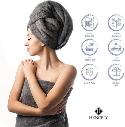 Hencely Bath Sheet Set of 2 - (35x64 Inches) - Luxury Extra Large Oversized Towels, 100% Cotton - Quick Dry, Highly Absorbent, Super Soft - Ideal for Spa, Hotel, Bathroom - (Bath Sheets 2 Pack, Gray)