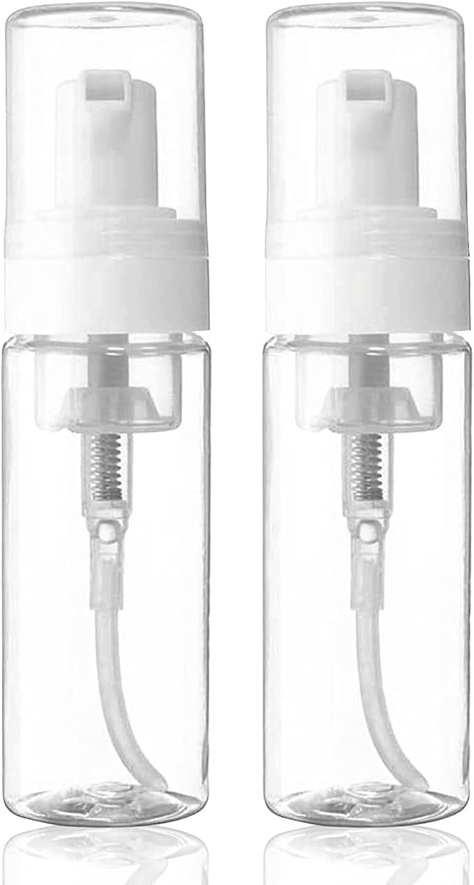 Foam Pump Bottle - SOTICA 2PCS 7OZ Foam Bottle Dispenser Transparent Foaming Soap Dispenser Empty Travel Pump Bottle for Refillable Cosmetic Pump Dispensers