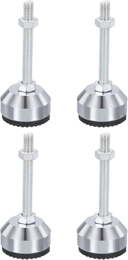 PATIKIL Furniture Leveling Feet 1.6" Dia Base M8 Thread, 4 Pcs Carbon Steel Adjustable Threaded Furniture Levelers Screw on Leg Leveler with Pads for Desk, Black