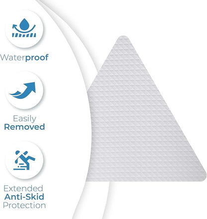 Anti Slip Shower Stickers 24 PCS, Invisible Non-Slip Shower Strips for Adults, Premium Adhesive Bath Tub Stickers (Clear)