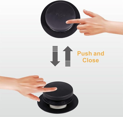 Tub Drain Black Tip Toe Bathtub Drain Conversion Kit Assembly, Replacement Bath Drain Trim Kit with Single Hole Overflow Faceplate and Fine/Coarse Thread, Matte Black