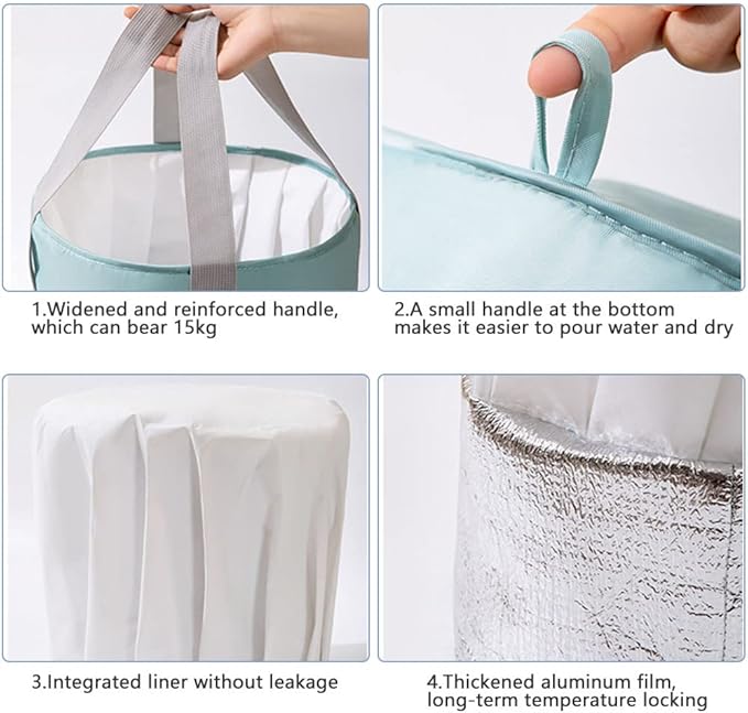 VALINK Collapsible Foot Bath Basin for Soaking Feet, Portable Foot Bath Tub Bag with Handles,travel washbasin for Travel Camping