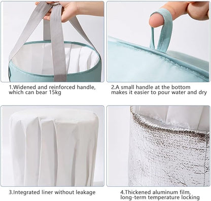 VALINK Collapsible Foot Bath Basin for Soaking Feet, Portable Foot Bath Tub Bag with Handles,travel washbasin for Travel Camping