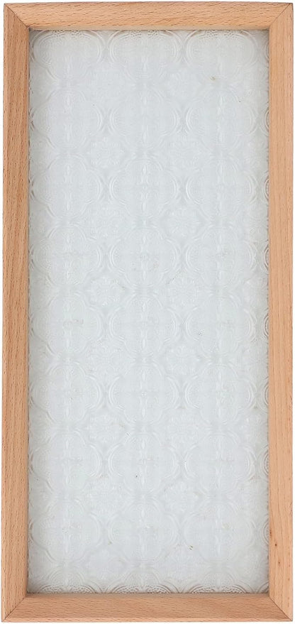 Zunate Beech Wood Bathtub Tray with Floral Embossment, Rustic Tub Caddy Holder for Wine Glass, Book,Candles, Bathroom Storage Organizer for Relaxing Bath