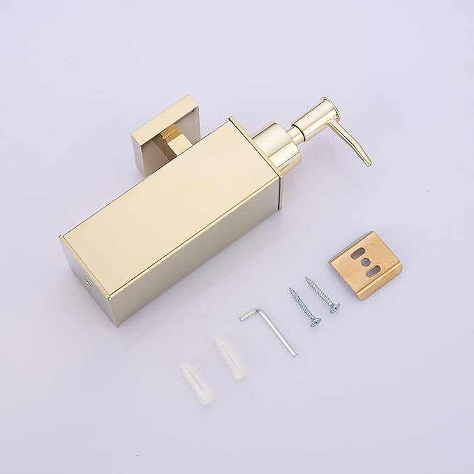 BGL Soap Dispenser Stainless Steel 304 Wall Mount Gold Liquid and Soap Dispenser for Kitchen and Bathroom
