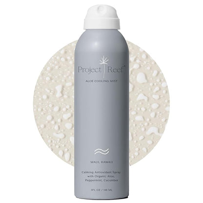 Project Reef Non-Aerosol Aloe Cooling Mist – Vegan, Ocean Friendly & Hydrating After-Sun Spray with Organic Aloe Vera, Peppermint & Cucumber – Natural Sunburn Relief & Daily Skin Refreshment, 5 fl oz