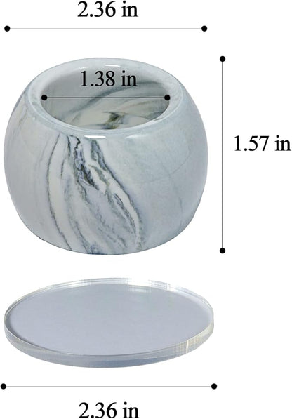Small Ceramic Electric Toothbrush Holder Stand for Bathroom Vanity Countertop,Set of 2,Grey