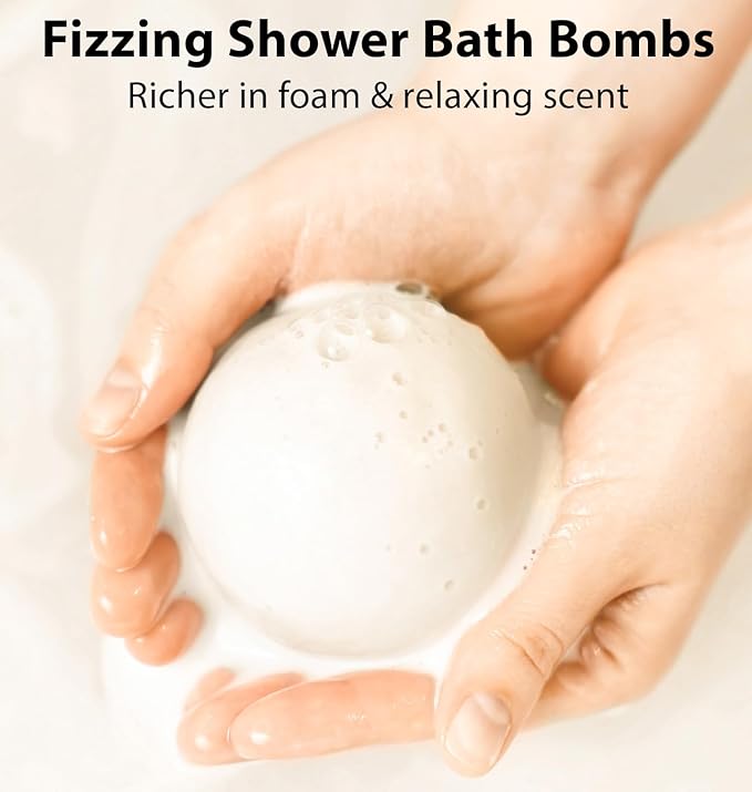 Lavender Bath Bombs Skin Nourishing Moisturize Niacinamide Serum Lavender Blueberry Fig Luxury Fizzing Spa Bubble Bath Gift Set for Sensitive Skin Stress Relief Relaxation Gift Birthday Christmas