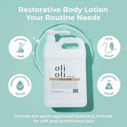 OLIOLI Replenishing Body Lotion 128oz Refill | Moisturizing Body Lotion with Aloe Vera, Coconut Oil, Shea Butter & Vitamin E | Hydrating for Sun, Sea & Pool Recovery