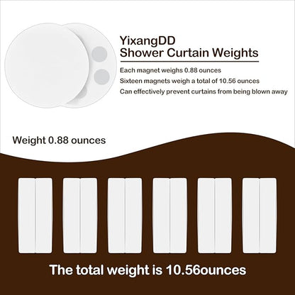 12 Pack Shower Curtain Weights, Rubber Covered Magnetic Curtain Weights, Shower Magnets for Curtain Liner Prevent from Blowing Around, Work for Drapery, Flag, Tablecloth (6 Pairs)