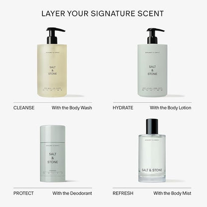Salt & Stone Body Lotion for Women & Men | Hydrates, Nourishes & Softens Skin | Restores Dry Skin | Fast-Absorbing | Cruelty-Free & Vegan (100 ml) (Bergamot & Hinoki)