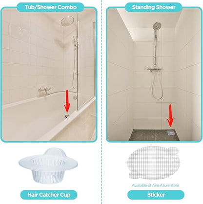 25 Pack, Hair Catcher for Bathroom Sink or Bathtub, White, Large