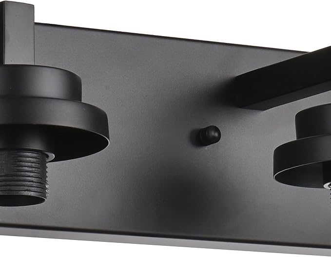 MELUCEE Black Vanity Lights with Clear Glass Shade, 6-Light Modern Bathroom Lighting Fixtures Over Mirror Industrial Wall Mount Light Fixture for Powder Room Kitchen Living Room