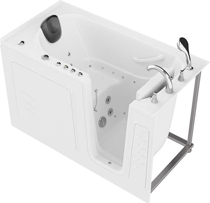 ANZZI Walk-in Tub 30" x 60" Whirlpool & Air Massage Acrylic Right Drain Quick Fill Chromatherapy, Aromatherapy, 32 Jets, ADA Seat, Fast Drain, Heater, Grab Bar, Hand Shower | AMZ3060WIRWD