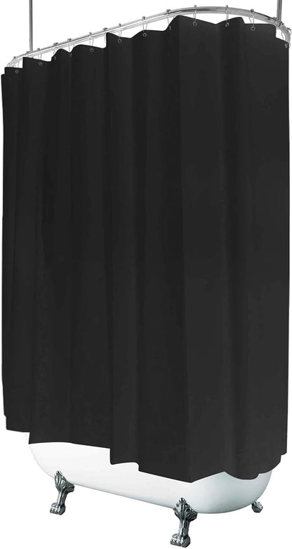 Clawfoot Tub Shower Curtain Liner Black 180x70 Inch Liner All Warp Around Extra Wide Vinyl Bath Curtain for Clawfoot Stand Up Tub Bathroom PEVA Waterproof Liner 36 Metal Hooks
