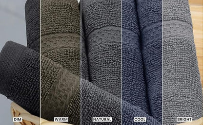 Utopia Towels 8 Piece Luxury Towel Set – Majestic Plush, Super Absorbent & Quicker-to-Dry, Thick 100% Ring Spun Cotton Towels for Bathroom, Spa & Hotel – 2 Bath, 2 Hand, 4 Washcloths, Grey