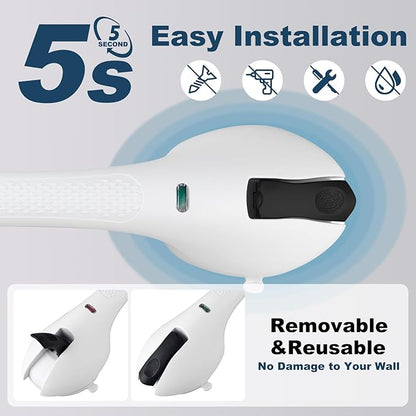 Shower Grab Bar 2 PCS Suction Grab Bars for Bathtubs and Showers, Shower Handle Removable Shower Handrails for Kids, Bathroom Safety Grip Waterproof(White)