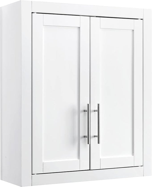 Crosley Furniture Savannah Wall Mounted Bathroom Storage Medicine Cabinet with Shelves, White