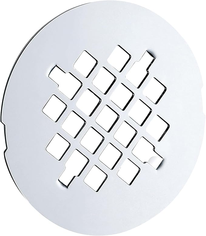 4-1/4 inches Snap-On Round Shower Drain Cover, Stainless Steel (Chrome)