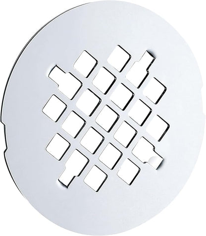 4-1/4 inches Snap-On Round Shower Drain Cover, Stainless Steel (Chrome)