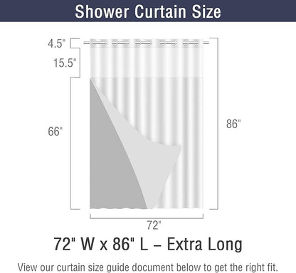 Gibelle Extra Long Shower Curtain 72x86, Waffle Weave Bathroom Shower Curtain with Snap-in Fabric Liner Set, No Hooks Needed, Hotel Style with Mesh Top Window, Sage Green