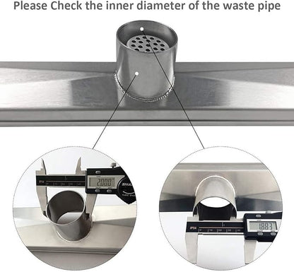 Neodrain 40-Inch Linear Shower Drain with Tile Insert Grate, Brushed 304 Stainless Steel Rectangle Shower Floor Drain, Linear Drain with Leveling Feet, Hair Strainer