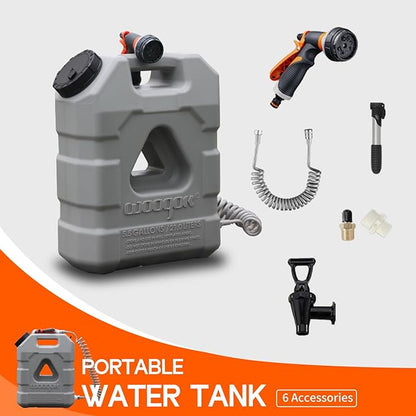 5.5Gallon/ 21L Portable Water Containers with Pump and 8 Modes Sprayer, Pressurized Water Container for Camping Shower, Off Road Shower, Outdoor Hiking, Picnic, Ideal Camping Essentials