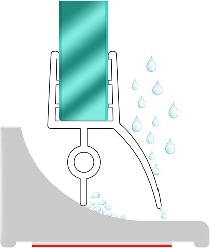 39Inch Shower Threshold Water Dam, Self-Adhesive Silicone Shower Barrier Water Stopper Shower Door Bottom Seal Strip Shower Splash Guard for Bathroom Kitchen Bathtub
