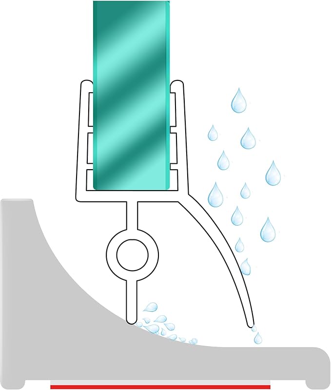 67Inch Shower Threshold Water Dam, Self-Adhesive Silicone Shower Barrier Water Stopper Shower Door Bottom Seal Strip Shower Splash Guard for Bathroom Kitchen Bathtub