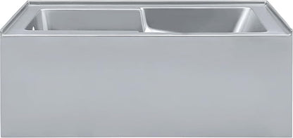 Voltaire 60" x 32" Left-Hand Drain Alcove Bathtub with Apron and Armrest in Matte Grey