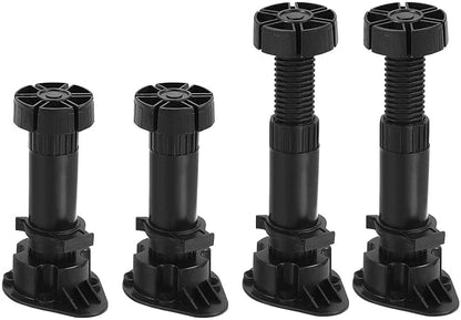 120x44mm(LxW) Adjustable Leveling Feet - 8Pack- Good for Furniture - Leveler Support Frame Replacement Legs - Black
