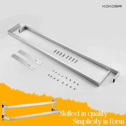 KOKOSIRI Towel Bars Bath Towel Holders 32 Inches Chrome Bathroom 2-Tiers Ladder Towel Rails Wall Mounted Towels Shelves Rack Polished Stainless Steel, B5008CH-L32