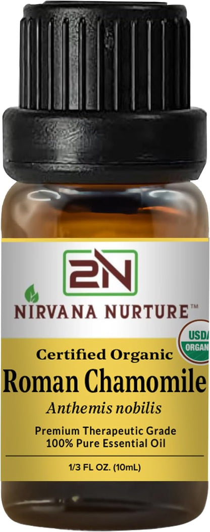 Roman Chamomile Essential Oil USDA Certified Organic, 100% Pure Natural Premium Grade, Undiluted