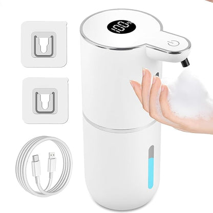 Automatic Soap Dispenser Touchless, Rechargeable Foaming Hand Soap Dispenser with 6 Adjustable Levels & Waterproof Design | Hands-Free Dispenser for Bathroom, Kitchen, Dishwashing & Shower