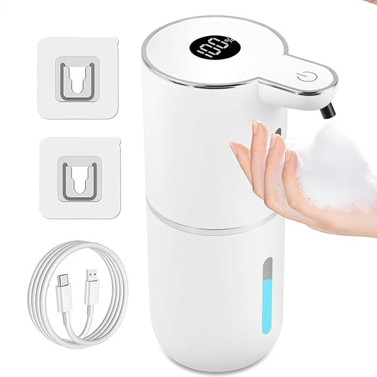 Automatic Soap Dispenser Touchless, Rechargeable Foaming Hand Soap Dispenser with 6 Adjustable Levels & Waterproof Design | Hands-Free Dispenser for Bathroom, Kitchen, Dishwashing & Shower