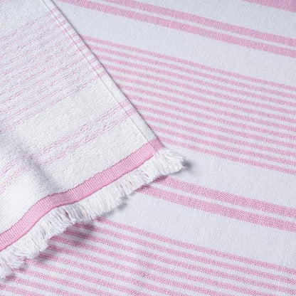 Maisonette Turkish Bath & Beach Towels - 2 Pack (36"x71"), Quick-Dry Cotton Peshtemal for Bath, Beach, Travel, Absorbent, Lightweight, Bathroom, Hammam, and Spa Towels with Eyelash Fringe, Pink