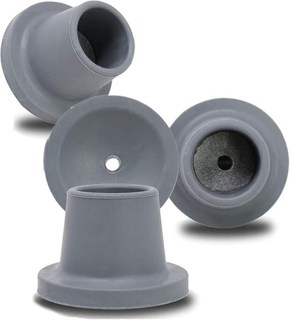 Replacement Feet for Shower Chair Bath Seat, Shower stools and Transfer Bench, Non-Skid Shower Bench and Tub Transfer Benches Rubber Suction Cup Feet, Metal Insert Reinforced (1-1/8" I.D, Grey)
