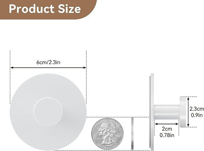 Adhesive Wall Hook for Coat and Towel: Extra Sticky 12 LB (Max), Stainless Coat Rack Door Holder Hanger, White 6-Pack Heavy Duty