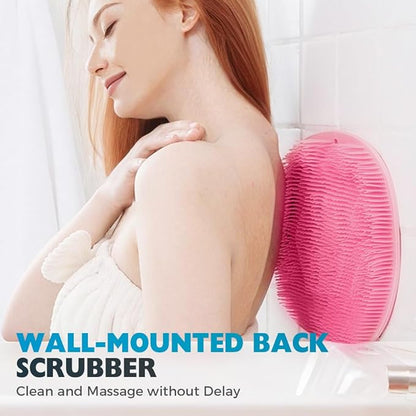 Silicone Shower Foot Scrubber Mat, 2025 Upgrade Shower Mat Slip Suction Cups Foot Scrubber for Men and Women (1 * Purple)