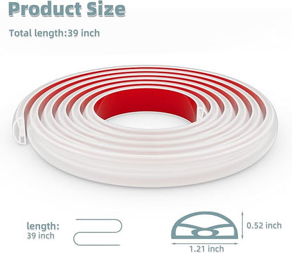 39Inch New Shower Threshold Water Dam Barrier,Collapsible Self-Adhesive Silicone Shower Water Guard for Bathroom Bathtub and Kitchen,Shower Water Blocker Suitable for Wheelchair Acces(Transparent)