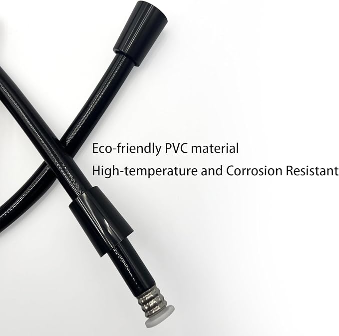 Replacement Shower Hose for RV Camper 6in Flexible & Kink-Free Heavy Duty PVC Lead-Free Black