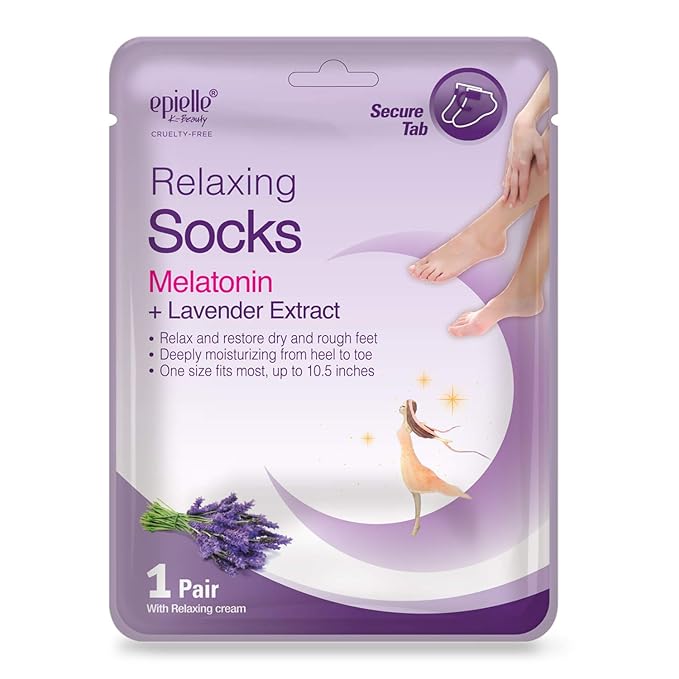 Epielle Relaxing & Nourishing Hand & Foot Masks, Repair and Soften Dry, Overworked Skin, Self Care Gifts for Women, Spa Kit, Stocking Stuffers, 6 Moisturizing Gloves & 6 Moisturizing Socks