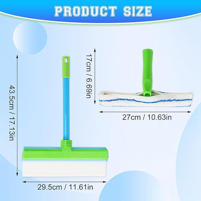Recyclable Silicone Window Squeegee Kit,Glass Cleaning Tools,Multifunctional Silicone Window Squeegee Cleaner Kit & Microfiber Scrubber for Shower Glass Mirror Door Car