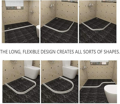 Duzzy 75 Inch Collapsible Shower Threshold Water Dam, Ideal for Wheelchair Accessible, Suitable for Accessibility ADA Handicap Showers