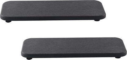 2 Pcs Water Absorbing Stone Trays, Kitchen/Bathroom Sink Soap Dish, Diatomite Tray Used for Hand Soap & Cosmetic Bottles in The Modern Home, 4" W x 9" L, Dark Gray