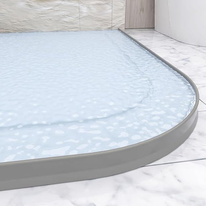 Raycity 3" High Shower Threshold Water Dam 74 IN Collapsible Shower Water Splash Guard for Curbless Shower Threshold Barrier Water Stopper for Wet and Dry Separation Bathroom and Kitchen (Grey)