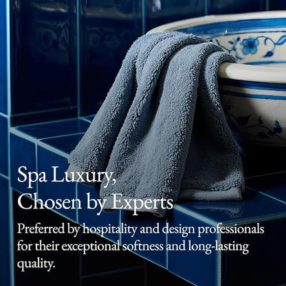 Italic Ultraplush 100% Australian Cotton Hand Towels - Set of 2 Luxury Hand Towels, Ultra Soft and Highly Absorbent 800GSM for Bathroom,Shower, Hotel, and Spa (Glacier)