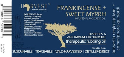 BALM OF GILEAD Neuropathy Frankincense & Sweet Myrrh Therapeutic Rubbing Oil - Instant Diabetic's & Autoimmune Dry Skin Relief & Repair, 2 fl oz