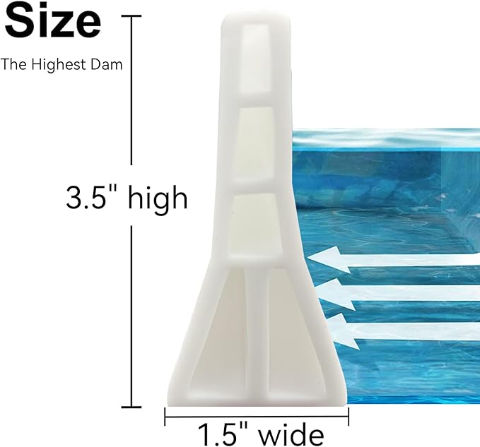 3.5" High Collapsible Shower Threshold Water Dam 78"Shower Water Splash Guard Shower Threshold Barrier Water Stopper To Keep Water In Shower Dry And Wet Bathroom